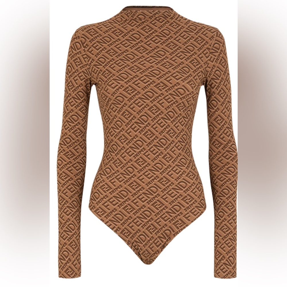 SKIMS x FENDI Mock Neck Long Sleeve Bodysuit